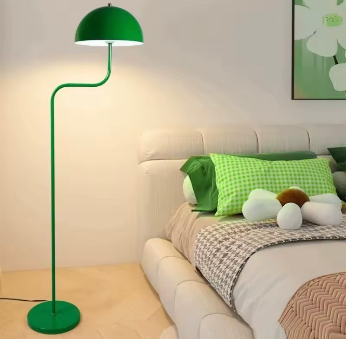 bold nordic retro floor lamp with sculptural mung bean shape – 152cm statement lighting for living room

